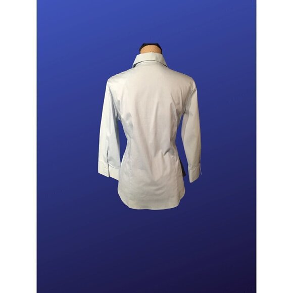 NEW YORK & COMPANY “City Stretch” Fitted STRETCH Blouse, LIGHT BLUE, NWT, Size L - Picture 2 of 8